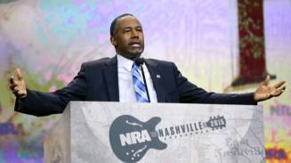 At the NRA convention, April 10, 2015, in Nashville, TN (AP Photo/Mark Humphrey)